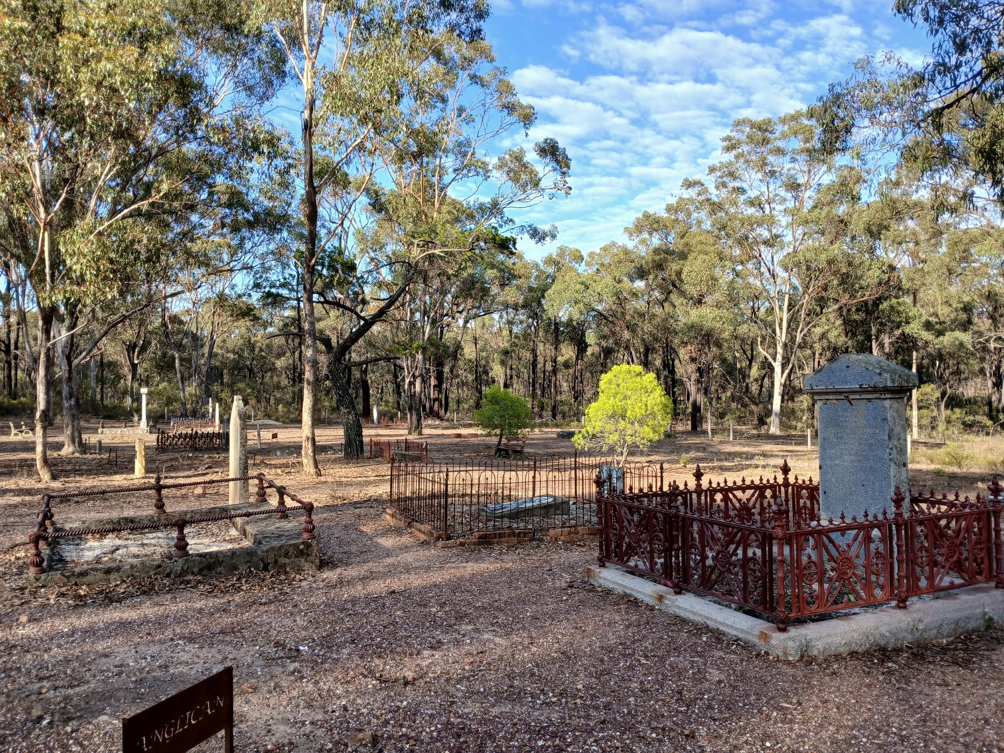 Whroo Cemetery - Early morning across the Anglican section